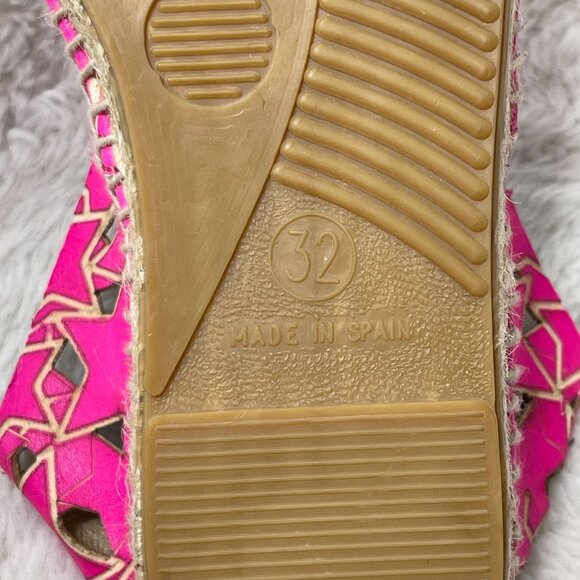 Stella McCartney Kid's Pink Perforated Star Espadrilles Slip On Shoes Size 32 - Picture 7 of 9